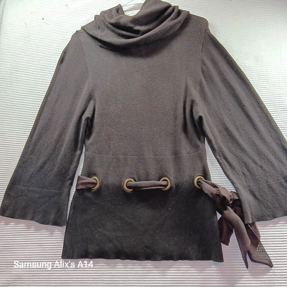Yuka  Women's Brown  Turtleneck‎ Pullover Sweater Sz 2 Vintage Y2K
